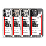 iPhone 16 Pro Max Personalised Detroit Boarding Pass Black Impact Phone Case