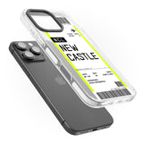 iPhone 16 Pro Max Personalised Newcastle Boarding Pass Black Impact Phone Case