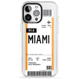 iPhone 16 Pro Max Personalised Miami Boarding Pass Black Impact Phone Case