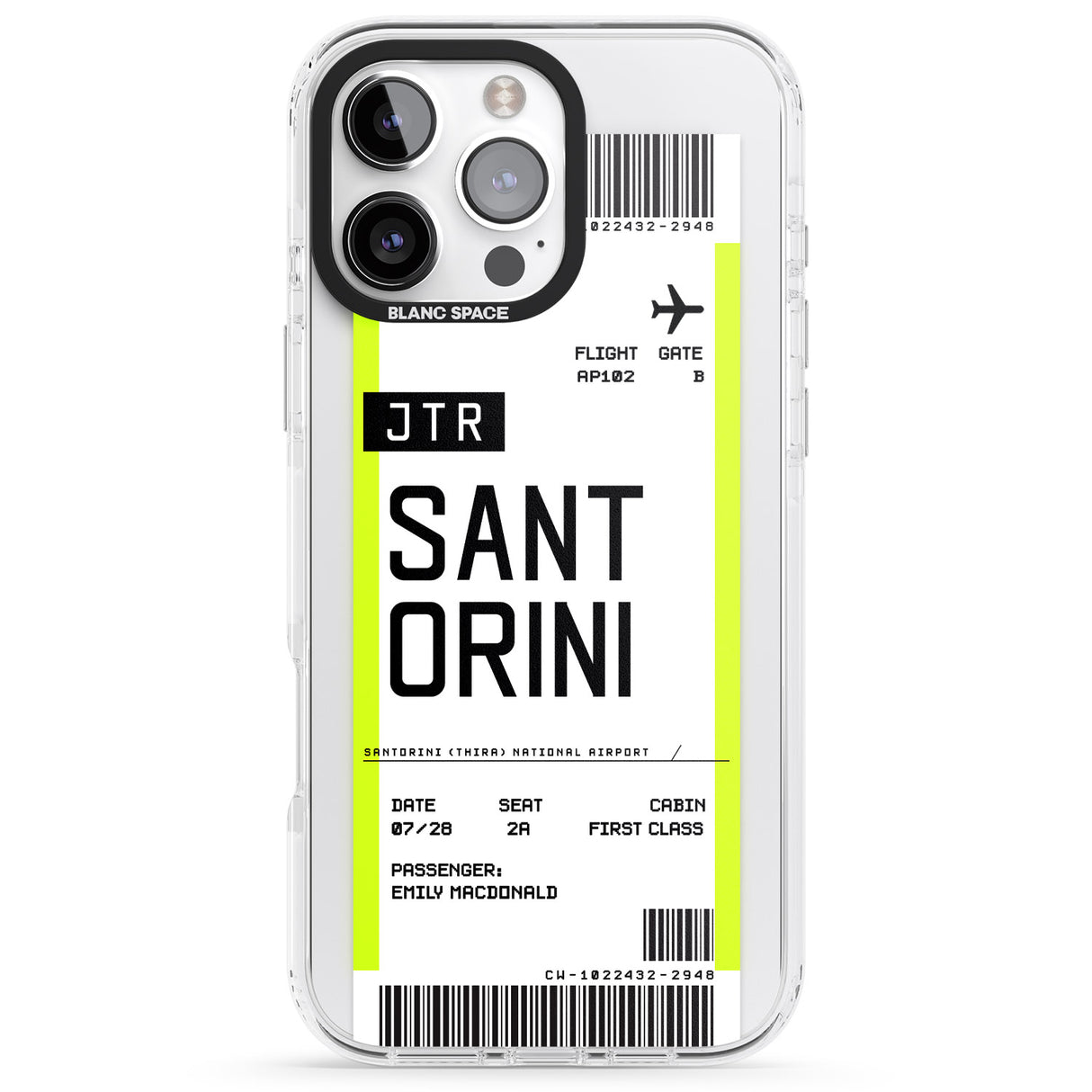 Personalised Santorini Boarding Pass