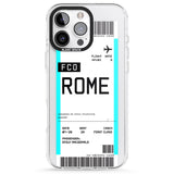 iPhone 16 Pro Max Personalised Rome Boarding Pass Black Impact Phone Case