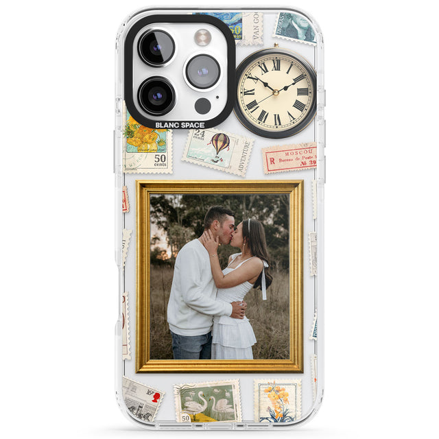 Personalised Vintage Photo Frame Collage Impact Phone Case for iPhone 16 Pro, iPhone 16 Pro Max