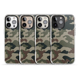 iPhone 16 Pro Max Green and Brown Camo Black Impact Phone Case