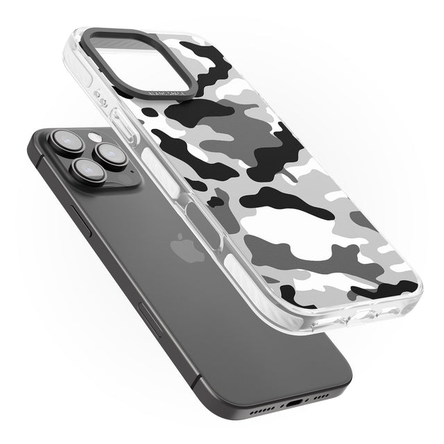 iPhone 16 Pro Max Grey Black Urban Camo Black Impact Phone Case