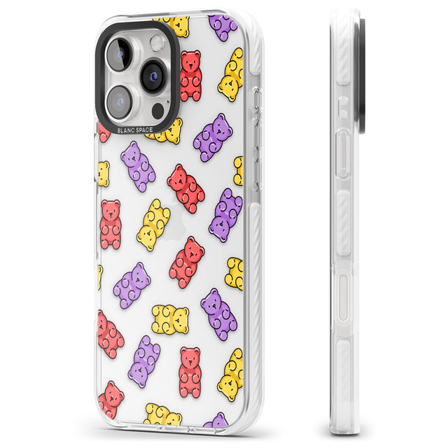 iPhone 16 Pro Max Gummy Bear Pattern Black Impact Phone Case