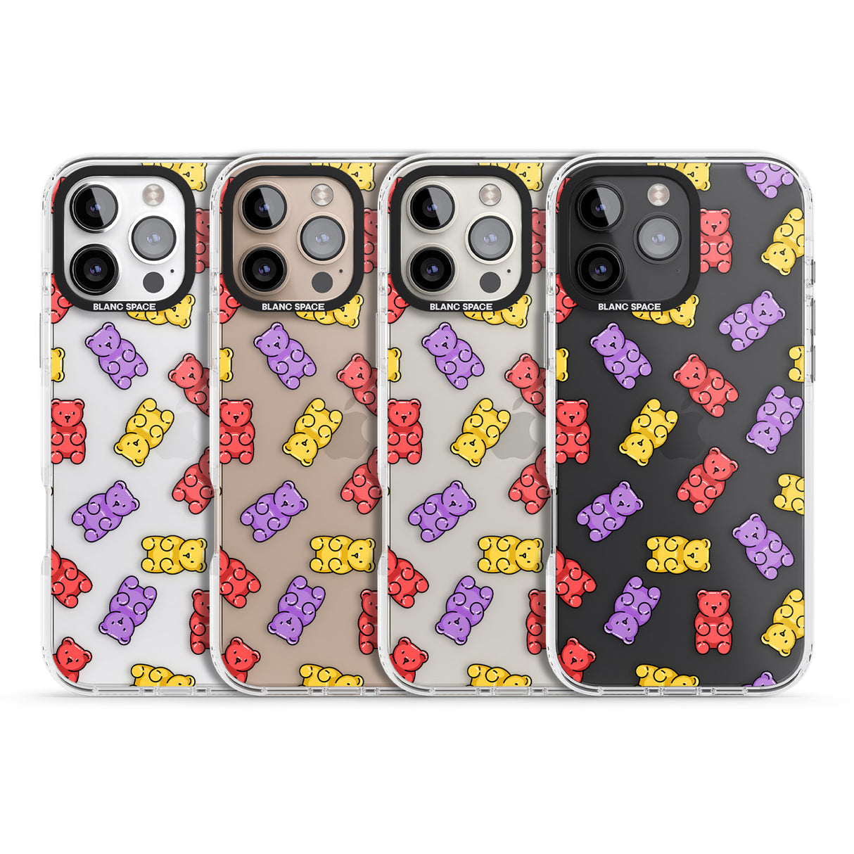 iPhone 16 Pro Max Gummy Bear Pattern Black Impact Phone Case