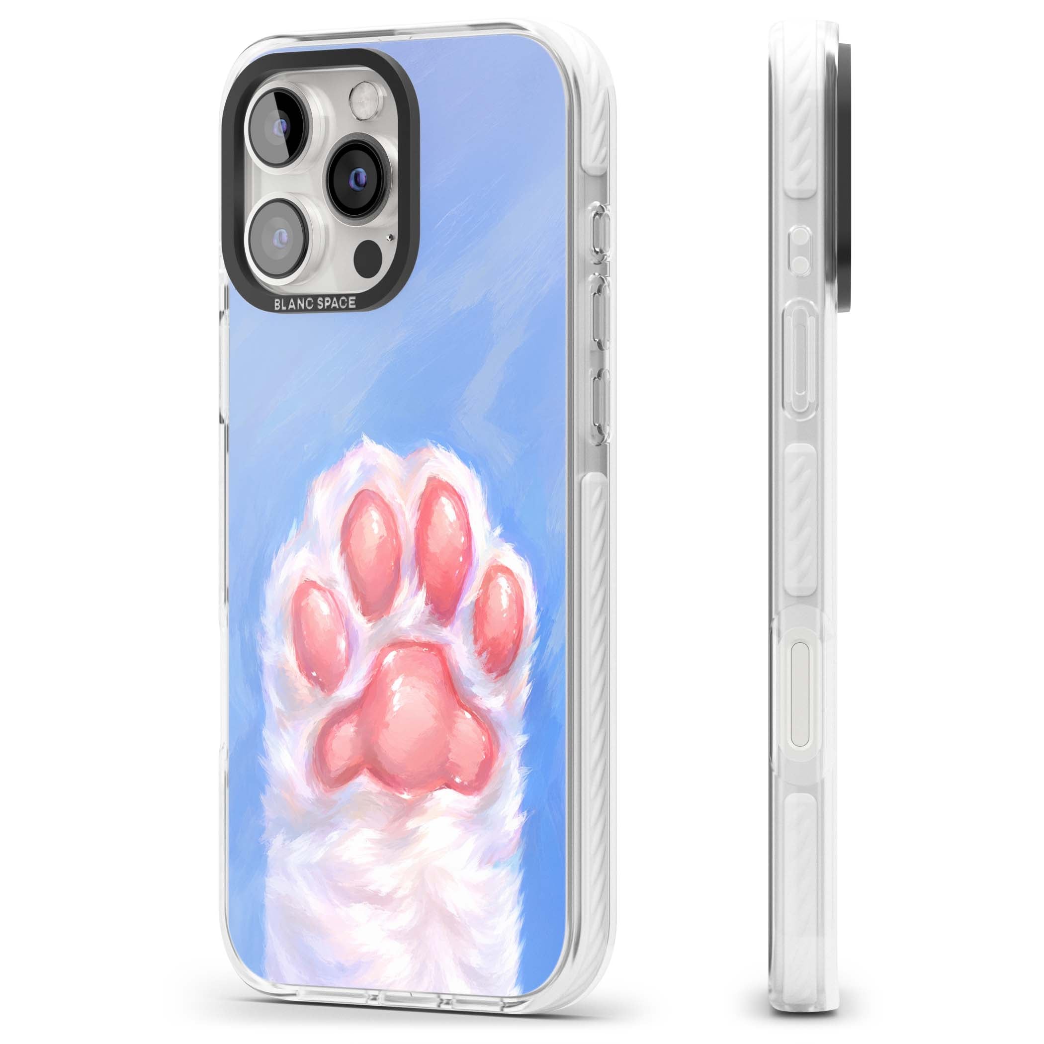 Soft White Paw cute iPhone case | Clear Impact case for iPhone 16 Pro, iPhone 16 Pro Max