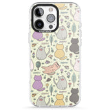 iPhone 16 Pro Max Cat Pattern Cream Black Impact Phone Case