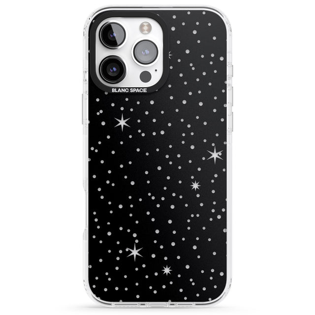 iPhone 16 Pro Max Celestial Cut-Out Stars Black Impact Phone Case