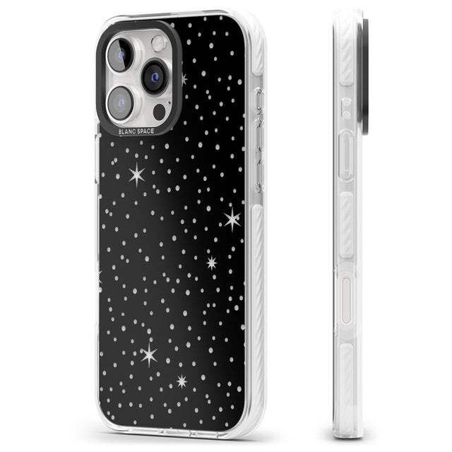 iPhone 16 Pro Max Celestial Cut-Out Stars Black Impact Phone Case