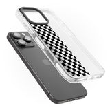 iPhone 16 Pro Max Checker: Half Black Check on Clear Black Impact Phone Case