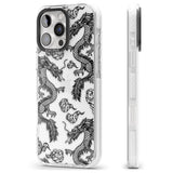 iPhone 16 Pro Max Black Dragon Pattern Black Impact Phone Case