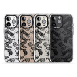 iPhone 16 Pro Max Black Dragon Pattern Black Impact Phone Case