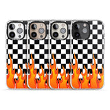 iPhone 16 Pro Max Checkered Fire Black Impact Phone Case