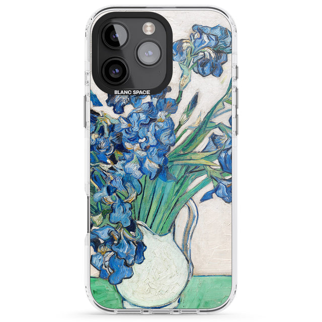 iPhone 16 Pro Max Irises by Vincent Van Gogh Black Impact Phone Case