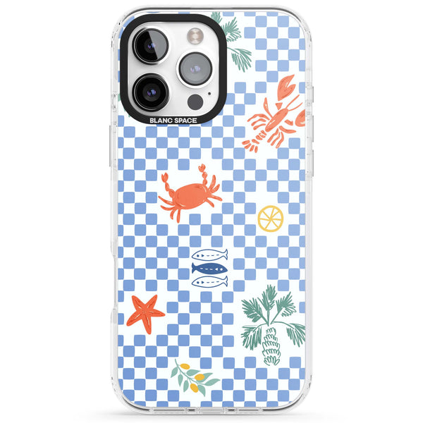 Blue Check Coastal Motifs