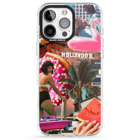 iPhone 16 Pro Max Vintage Collage: Hollywood Mix Black Impact Phone Case