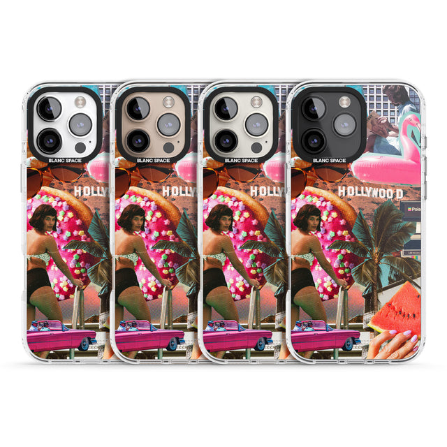 iPhone 16 Pro Max Vintage Collage: Hollywood Mix Black Impact Phone Case