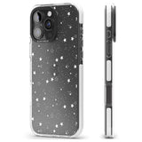 iPhone 16 Pro Max White Stars on Clear Black Impact Phone Case