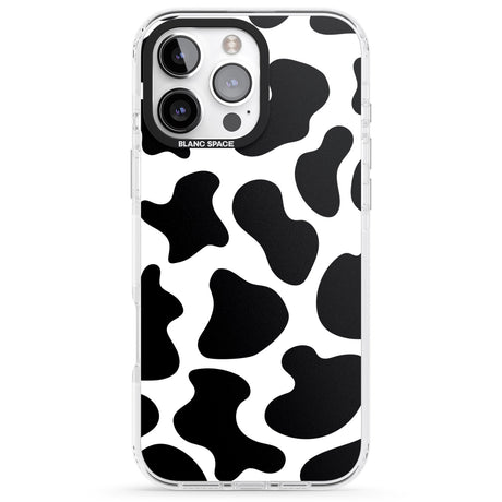 iPhone 16 Pro Max Cow Print Black Impact Phone Case