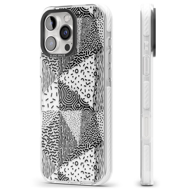 iPhone 16 Pro Max Pattern Mashup (Black) Black Impact Phone Case