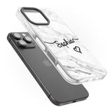 iPhone 16 Pro Max White Marble Black Impact Phone Case