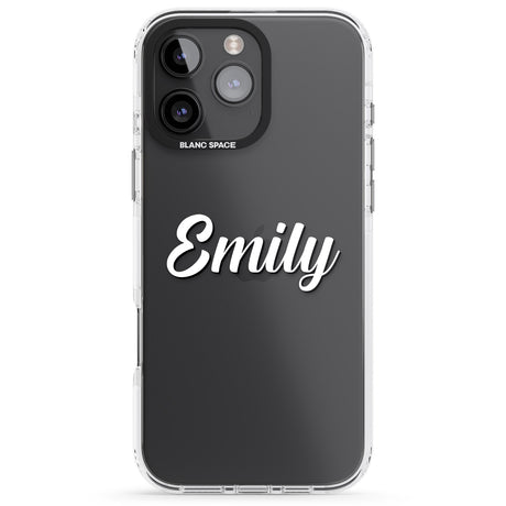 iPhone 16 Pro Max Personalised Clear Text 1B Black Impact Phone Case