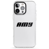 iPhone 16 Pro Max Personalised Clear Text 1C Black Impact Phone Case