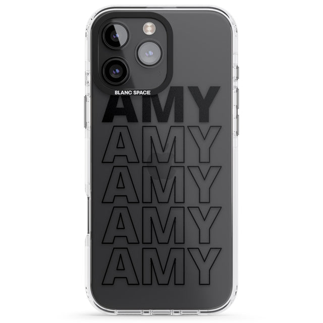 iPhone 16 Pro Max Personalised Clear Text 5A Black Impact Phone Case