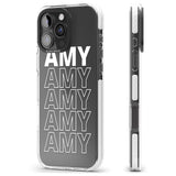 iPhone 16 Pro Max Personalised Clear Text 5C Black Impact Phone Case