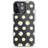 iPhone 16 Pro Max White Daisy Pattern (Clear) Black Impact Phone Case