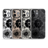 iPhone 16 Pro Max Black Flowers Black Impact Phone Case