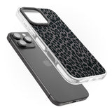 iPhone 16 Pro Max Dark Animal Print Pattern Small Leopard Black Impact Phone Case