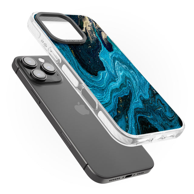 iPhone 16 Pro Max Saphire Lagoon Black Impact Phone Case