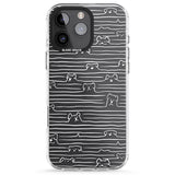 iPhone 16 Pro Max Dog Line Art - White Black Impact Phone Case