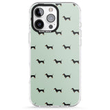 iPhone 16 Pro Max Dachshund Dog Pattern Black Impact Phone Case