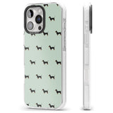 iPhone 16 Pro Max Dachshund Dog Pattern Black Impact Phone Case