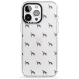 iPhone 16 Pro Max Whippet/Italian Greyhound Dog Pattern Clear Black Impact Phone Case