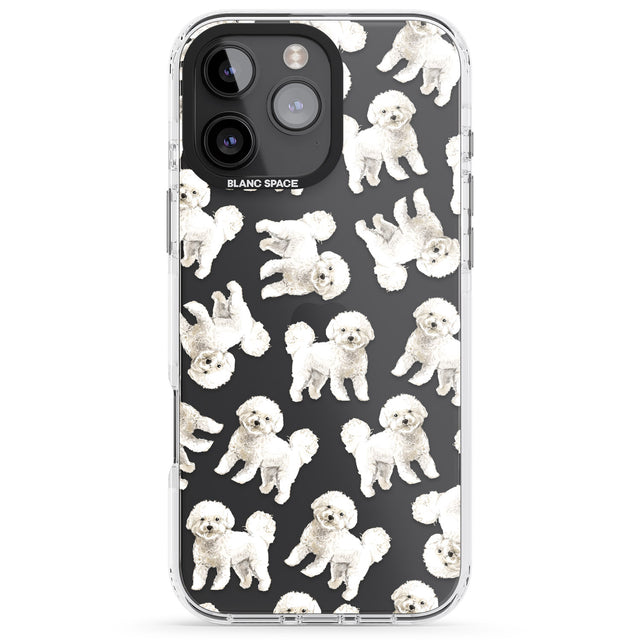 iPhone 16 Pro Max Bichon Frise Watercolour Dog Pattern Black Impact Phone Case