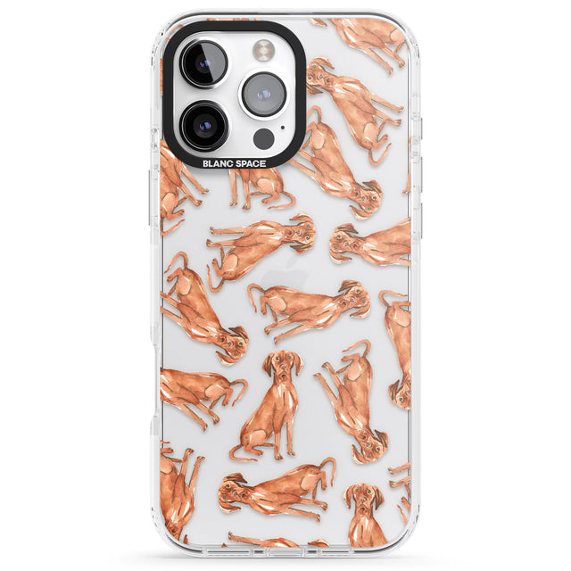 iPhone 16 Pro Max Hungarian Vizsla Watercolour Dog Pattern Black Impact Phone Case