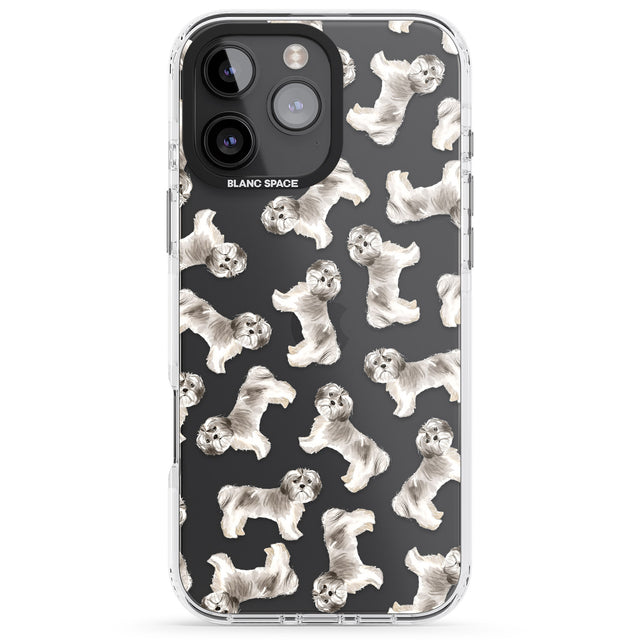 iPhone 16 Pro Max Shih tzu (Short Hair) Watercolour Dog Pattern Black Impact Phone Case