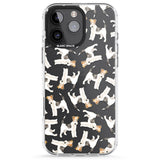 iPhone 16 Pro Max Wire Haired Fox Terrier Watercolour Dog Pattern Black Impact Phone Case