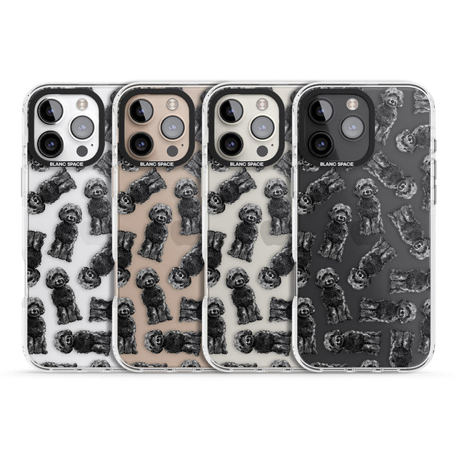 iPhone 16 Pro Max Cockapoo (Black) Watercolour Dog Pattern Black Impact Phone Case