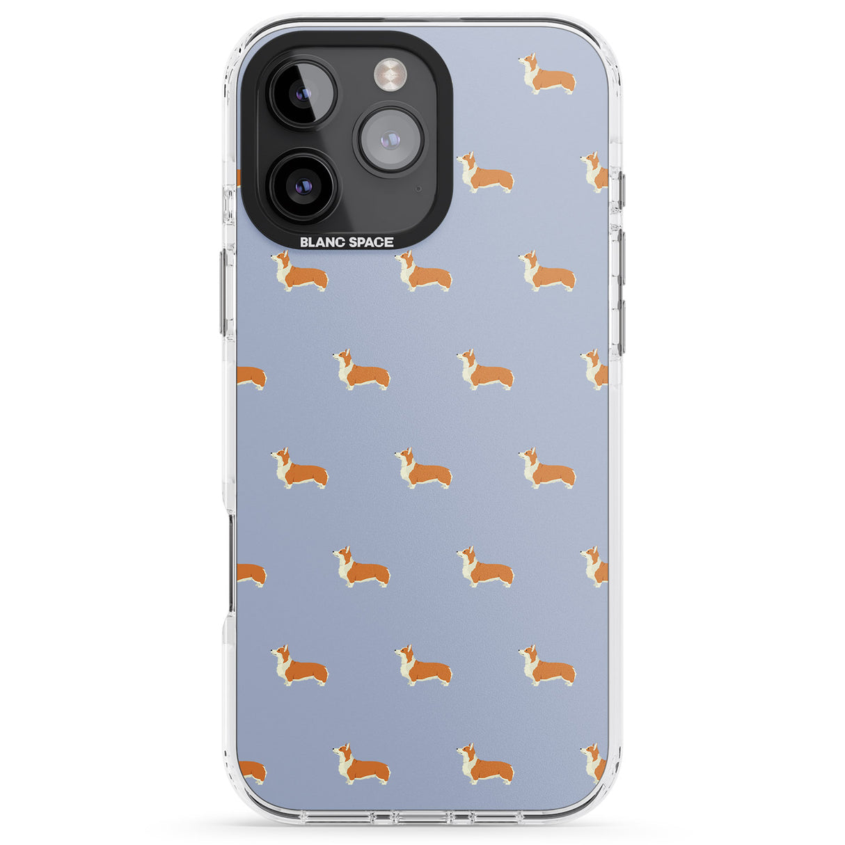 iPhone 16 Pro Max Pembroke Welsh Corgi Dog Pattern Black Impact Phone Case