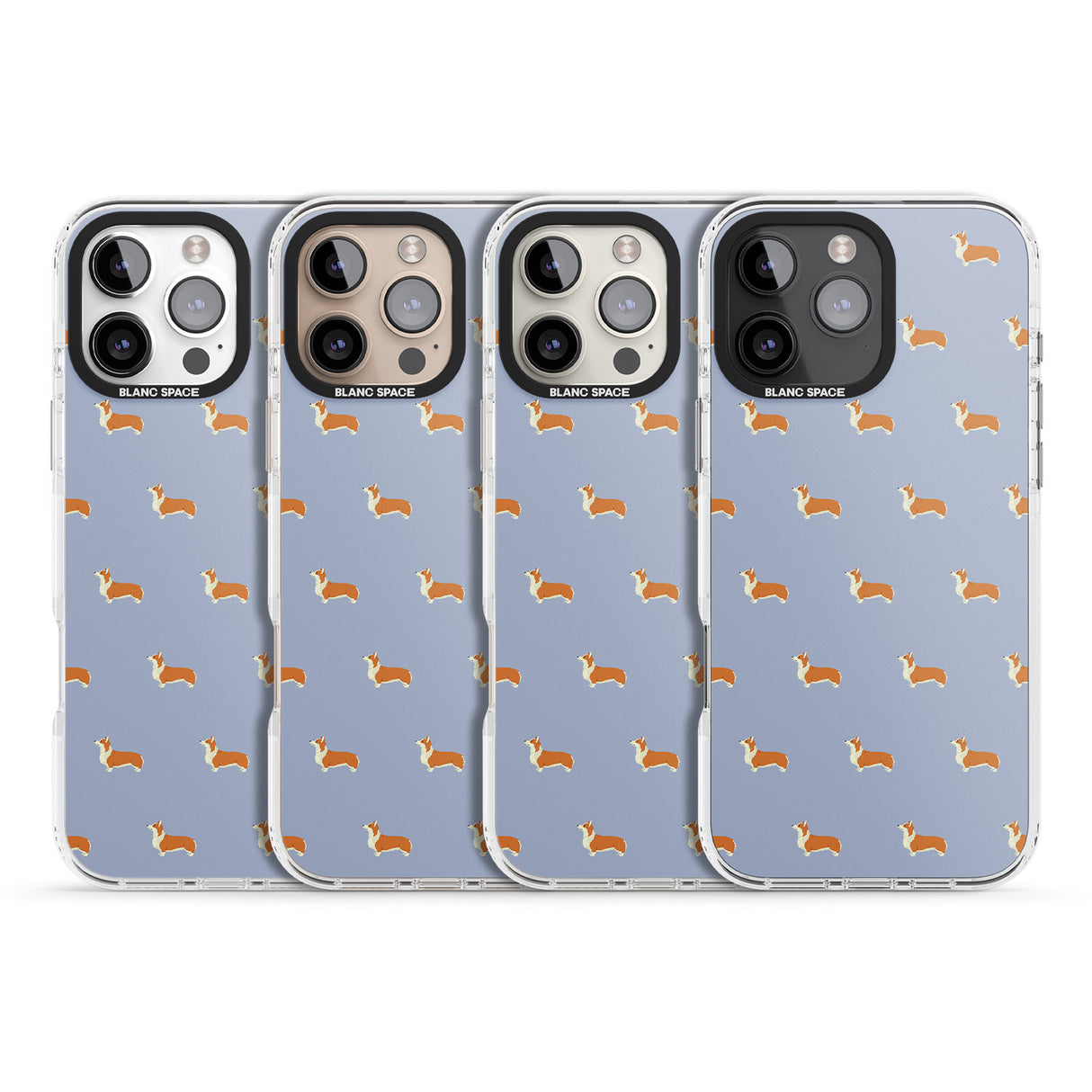 iPhone 16 Pro Max Pembroke Welsh Corgi Dog Pattern Black Impact Phone Case