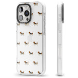 iPhone 16 Pro Max Basset Hound Dog Pattern Clear Black Impact Phone Case