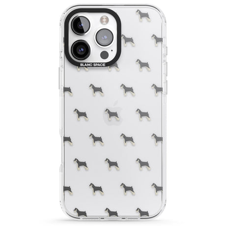 iPhone 16 Pro Max Schnauzer Dog Pattern Clear Black Impact Phone Case