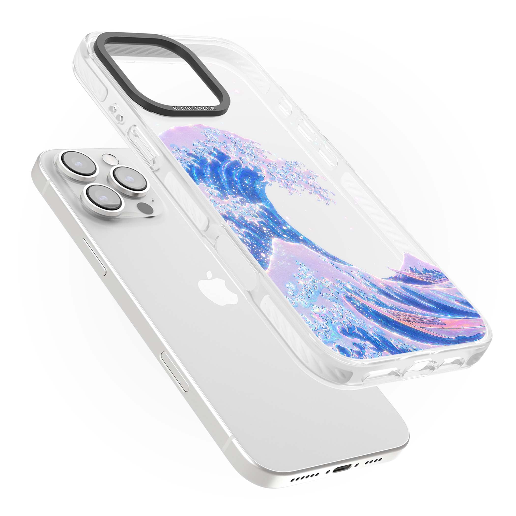 The Great Wave In Opal japanese iPhone case | Clear Impact case for iPhone 16 Pro, iPhone 16 Pro Max