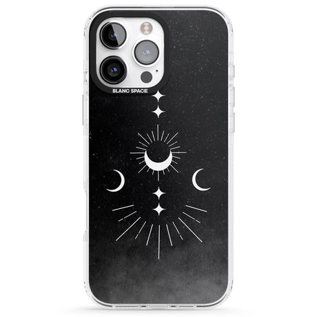 iPhone 16 Pro Max Small Moon Mandala Black Impact Phone Case