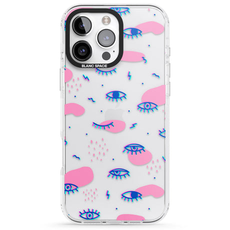 iPhone 16 Pro Max Pink Eye Blotches Black Impact Phone Case